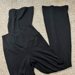 Aerie Black Real Me High Waisted Crossover Flare Leggings Women's Pants